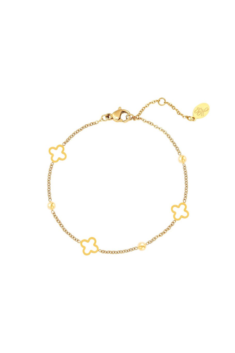 Bracelet open clovers Silver Color Stainless Steel 
